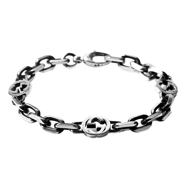 グッチ ブレスレット メンズ レディース ブランド GUCCI インターロッキング チェーン ロゴ 620798 J8400 0811 シルバー アクセサリー 620798-J8400-0811-16