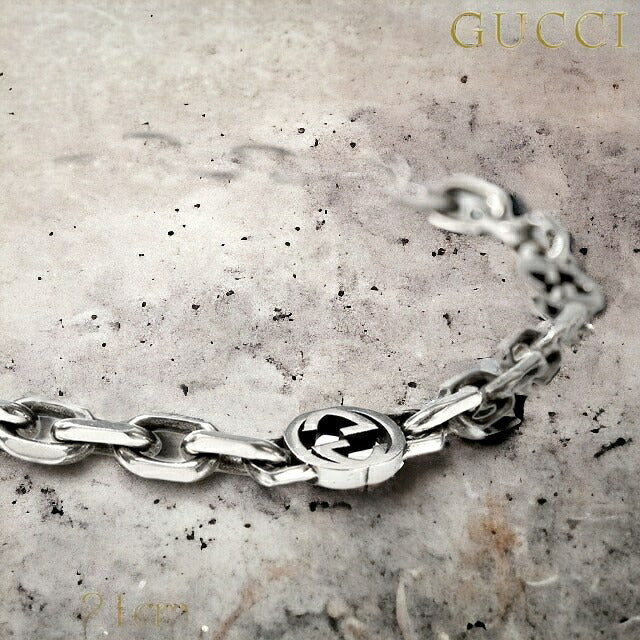 グッチ ブレスレット GUCCI インターロッキングG sterling silver メンズ レディース 620798 J8400 0811 シルバー アクセサリー 620798-J8400-0811-21