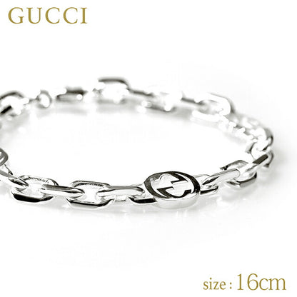 グッチ ブレスレット メンズ レディース ブランド GUCCI インターロッキング チェーン ロゴ 620798 J8400 8106 シルバー アクセサリー 620798-J8400-8106-16
