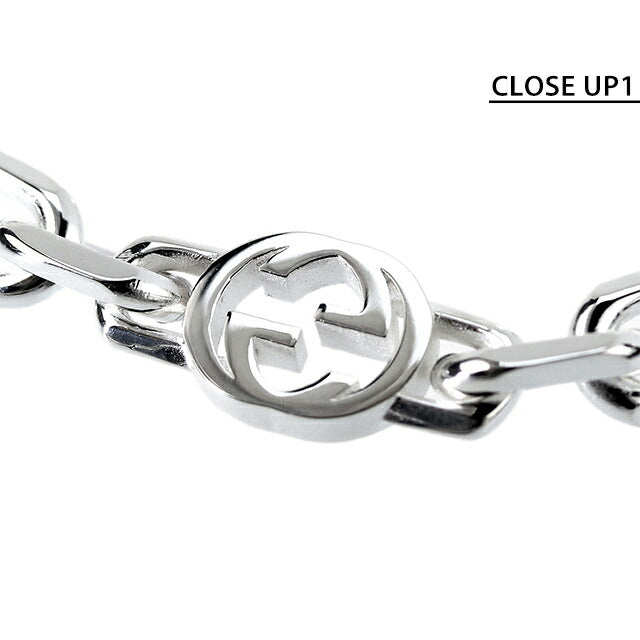 グッチ ブレスレット メンズ レディース ブランド GUCCI インターロッキング チェーン ロゴ 620798 J8400 8106 シルバー アクセサリー 620798-J8400-8106-16