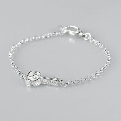 グッチ ブレスレット メンズ レディース ブランド ダブルG スターリングシルバー キー 鍵 632207 J8400 8106 シルバー アクセサリー 632207-J8400-8106-18