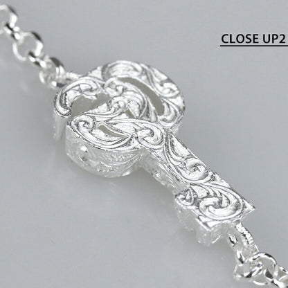 グッチ ブレスレット メンズ レディース ブランド ダブルG スターリングシルバー キー 鍵 632207 J8400 8106 シルバー アクセサリー 632207-J8400-8106-18