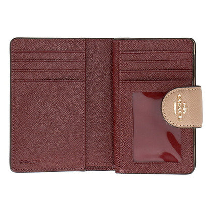 コーチ 二つ折り財布 レディース ブランド COACH レザー 6390 IMTAU 1 トープ ベージュ 6390-IMTAU-1