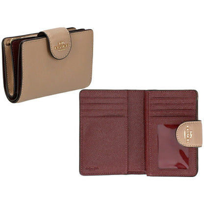 コーチ 二つ折り財布 レディース ブランド COACH レザー 6390 IMTAU 1 トープ ベージュ 6390-IMTAU-1