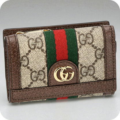 グッチ 二つ折り財布 レディース ブランド GUCCI 658610-AACFE 9543 ベージュ/ホワイト ウォレット 高級 おしゃれ プレゼント 実用的