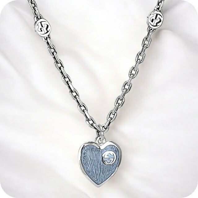 グッチ ネックレス レディース ブランド GUCCI 645545-J89B4 シルバー/ブルー 645545-J89B4-8490