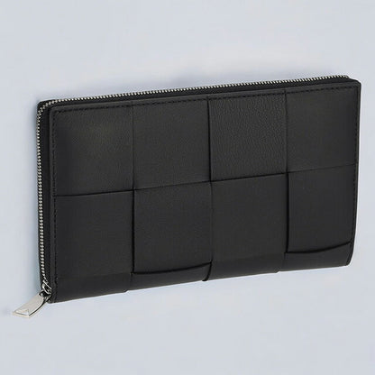 ボッテガ・ヴェネタ 長財布 メンズ ブランド BOTTEGA VENETA マキシイントレチャート レザー 651368 V3UO1 8803 ブラック 651368-V3UO1-8803