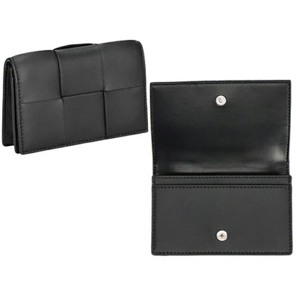ボッテガ・ヴェネタ 名刺入れ レディース ブランド BOTTEGA VENETA イントレチャート 651396 V3UO3 8803 ブラック 651396-V3UO3-8803