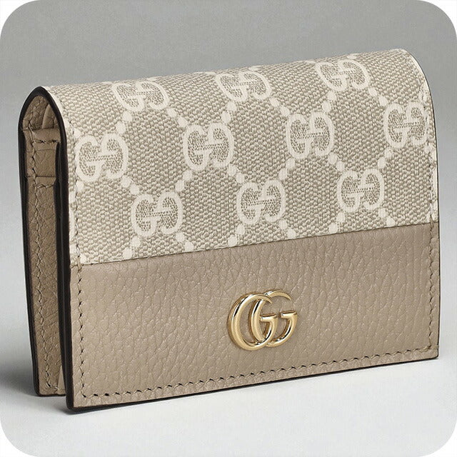 グッチ 二つ折り財布 レディース ブランド GUCCI 658610-AACFE 9543 ベージュ/ホワイト ウォレット 高級 おしゃれ プレゼント 実用的