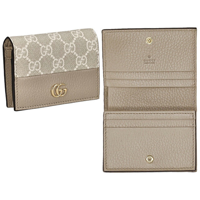 グッチ 二つ折り財布 レディース ブランド GUCCI 658610-AACFE 9543 ベージュ/ホワイト ウォレット 高級 おしゃれ プレゼント 実用的