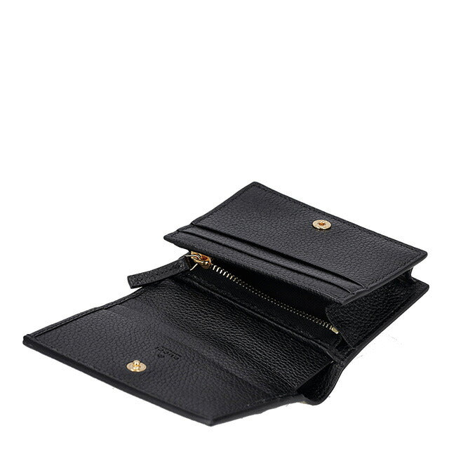 グッチ レザー 658610 ダブルG 二つ折り財布 GUCCI 美品 お買い得 GUCCI グッチ ダブルG 658610 ブラック 2つ折り財布 GGデニム