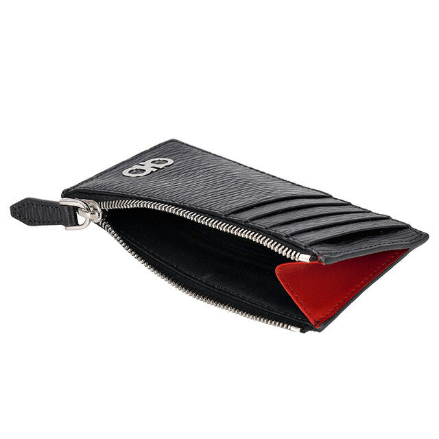 フェラガモ カードケース メンズ ブランド Ferragamo 660805PEBBLE NR RF 749 689 ブラック 660805PEBBLE-NR-RF-749-689