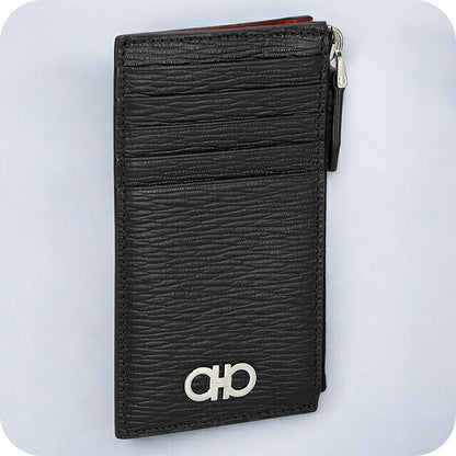 フェラガモ カードケース メンズ ブランド Ferragamo 660805PEBBLE NR RF 749 689 ブラック 660805PEBBLE-NR-RF-749-689