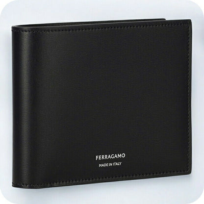 フェラガモ 二つ折り財布 メンズ ブランド Ferragamo 661329CALF NER 770 094 ブラック 661329CALF-NER-770-094
