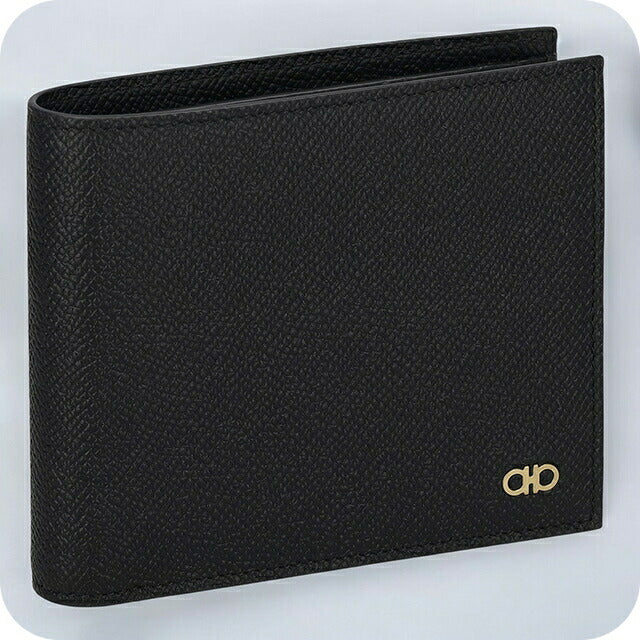 フェラガモ 二つ折り財布 メンズ ブランド Ferragamo 661454CALF NER 775 646 ブラック 661454CALF-NER-775-646