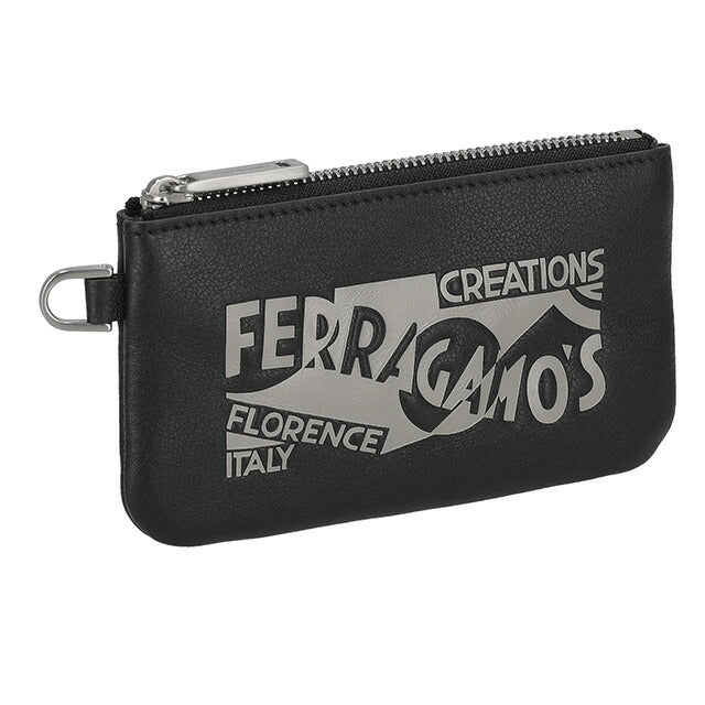 フェラガモ ポーチ メンズ レディース ブランド Ferragamo 661466CALF NE AG 776 211 グレー/ブラック 661466CALF-NE-AG-776-211