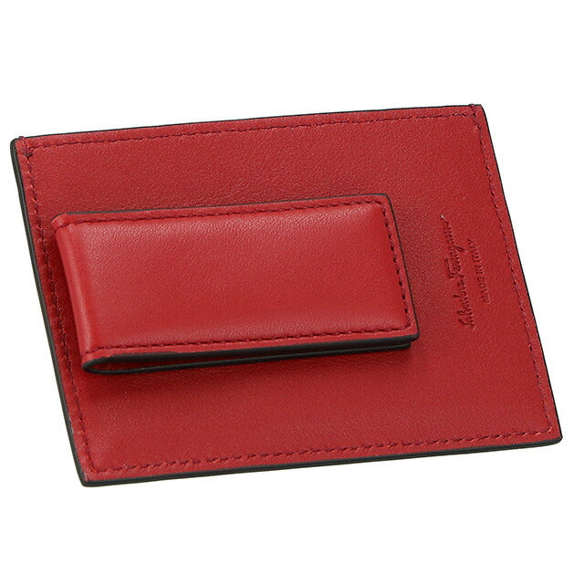 フェラガモ カードケース メンズ ブランド Ferragamo 66A387PEBBLE NE RD 704 957 ブラック/レッド 66A387PEBBLE-NE-RD-704-957