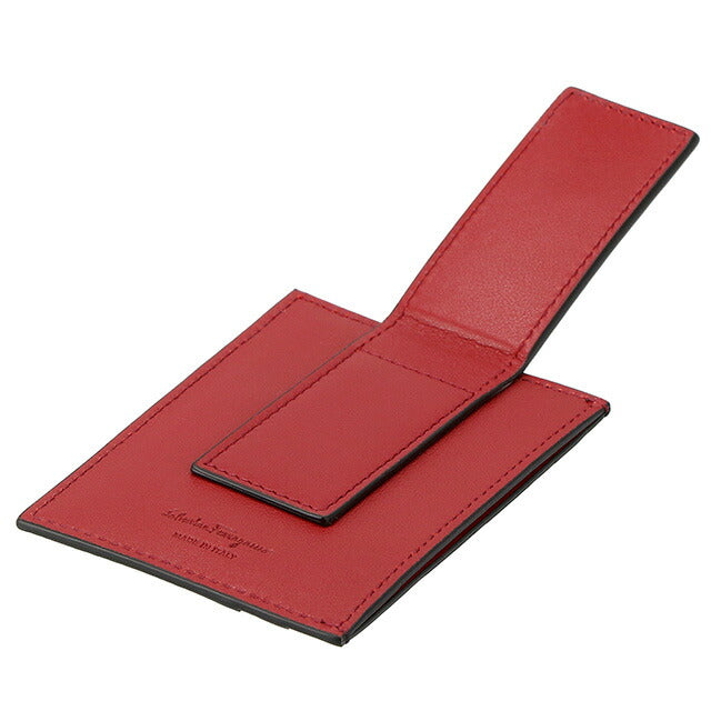 フェラガモ カードケース メンズ ブランド Ferragamo 66A387PEBBLE NE RD 704 957 ブラック/レッド 66A387PEBBLE-NE-RD-704-957
