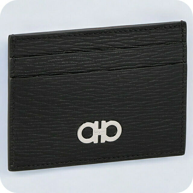 フェラガモ カードケース メンズ ブランド Ferragamo 66A387PEBBLE NE RD 704 957 ブラック/レッド 66A387PEBBLE-NE-RD-704-957