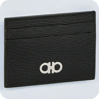 フェラガモ カードケース メンズ ブランド Ferragamo 66A387PEBBLE NE RD 704 957 ブラック/レッド 66A387PEBBLE-NE-RD-704-957