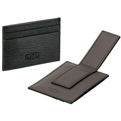 フェラガモ カードケース メンズ ブランド Ferragamo 66A387PEBBLE NER 733 364 ブラック 66A387PEBBLE-NER-733-364