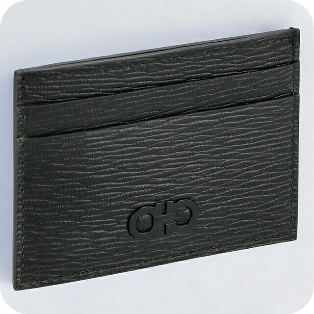 フェラガモ カードケース メンズ ブランド Ferragamo 66A387PEBBLE NER 733 364 ブラック 66A387PEBBLE-NER-733-364