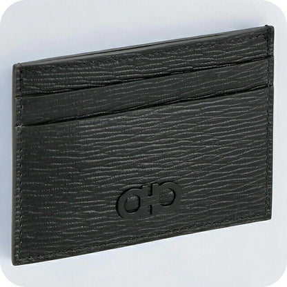 フェラガモ カードケース メンズ ブランド Ferragamo 66A387PEBBLE NER 733 364 ブラック 66A387PEBBLE-NER-733-364