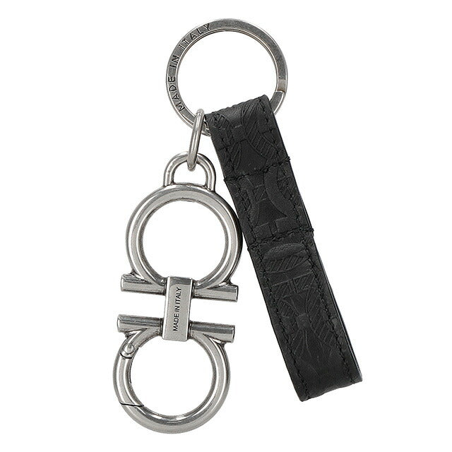 フェラガモ キーリング メンズ ブランド Ferragamo 66A717PEBBLE NER 734 082 ブラック 66A717PEBBLE-NER-734-082