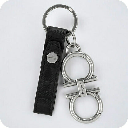 フェラガモ キーリング メンズ ブランド Ferragamo 66A717PEBBLE NER 734 082 ブラック 66A717PEBBLE-NER-734-082
