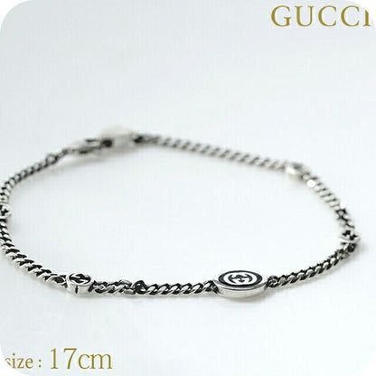グッチ ブレスレット メンズ ブランド インターロッキングG チェーン シルバー925 678657 J8410 8191 シルバー アクセサリー 678657-J8410-8191-17