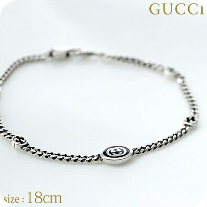 グッチ ブレスレット メンズ ブランド インターロッキングG チェーン シルバー925 678657 J8410 8191 シルバー アクセサリー 678657-J8410-8191-18