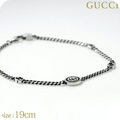 グッチ ブレスレット メンズ ブランド インターロッキングG チェーン シルバー925 678657 J8410 8191 シルバー アクセサリー 678657-J8410-8191-19