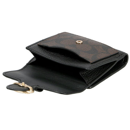 コーチ 二つ折り財布 レディース ブランド COACH シグネチャー 7250 IMAA8 1 ブラウン/ブラック 7250-IMAA8-1
