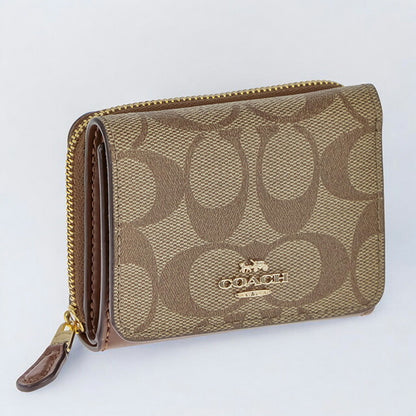 コーチ 三つ折り財布 レディース ブランド COACH シグネチャー 7331 IME74 1 ブラウン 7331-IME74-1