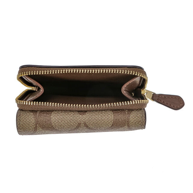 コーチ 三つ折り財布 レディース ブランド COACH シグネチャー 7331 IME74 1 ブラウン 7331-IME74-1