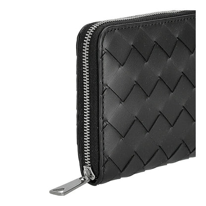 ボッテガ・ヴェネタ 長財布 メンズ ブランド BOTTEGA VENETA 749427-V3US1 8803 ブラック/シルバー ウォレット 高級 おしゃれ プレゼント 実用的