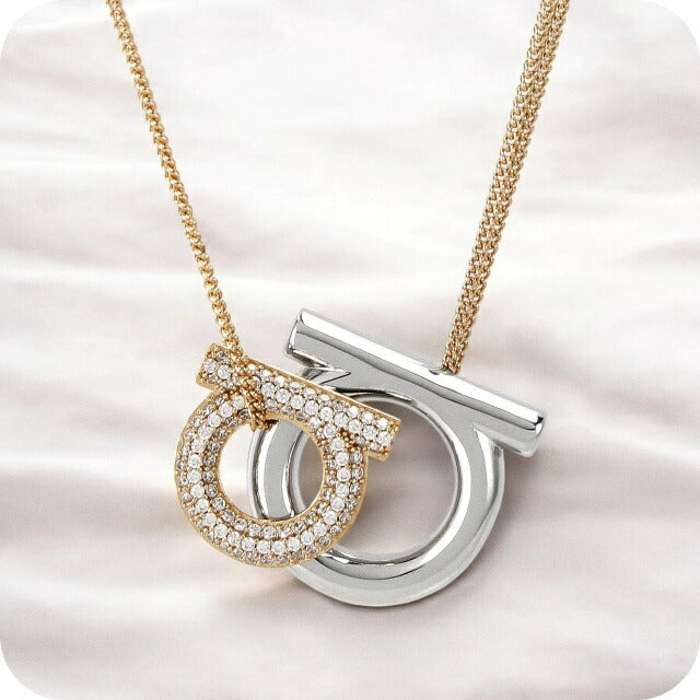 フェラガモ ネックレス レディース ブランド Ferragamo 760488 シルバー/ゴールド 760488-OR-SC-743-136