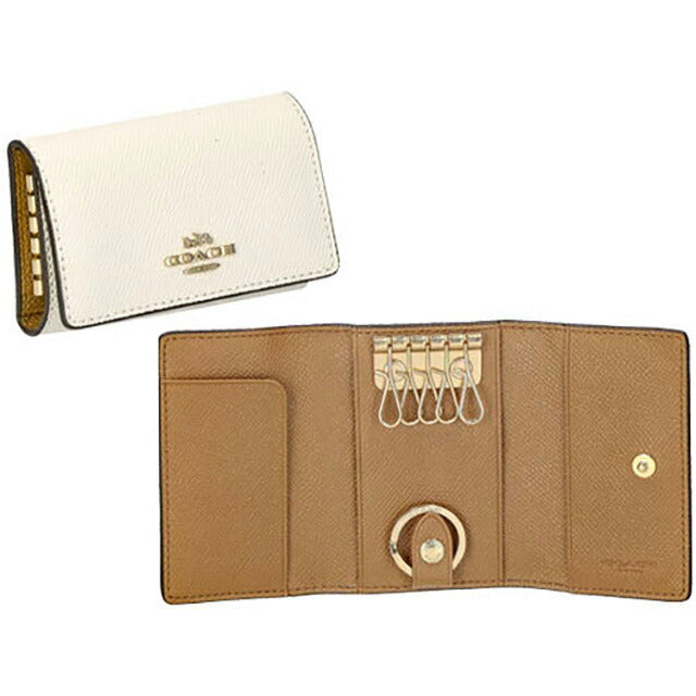 コーチ 76741 IMCHK キーケース チョーク COACH コーチ ☆COACH☆ ファイブ リング キー ケース チョーク