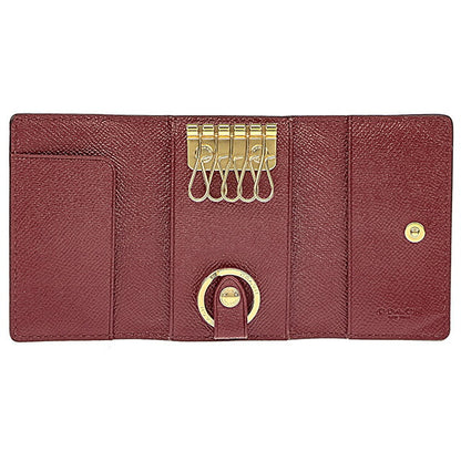 コーチ キーケース レディース ブランド COACH レザー 76741 IMTAU 1 ピンクベージュ/ボルドー 76741-IMTAU-1