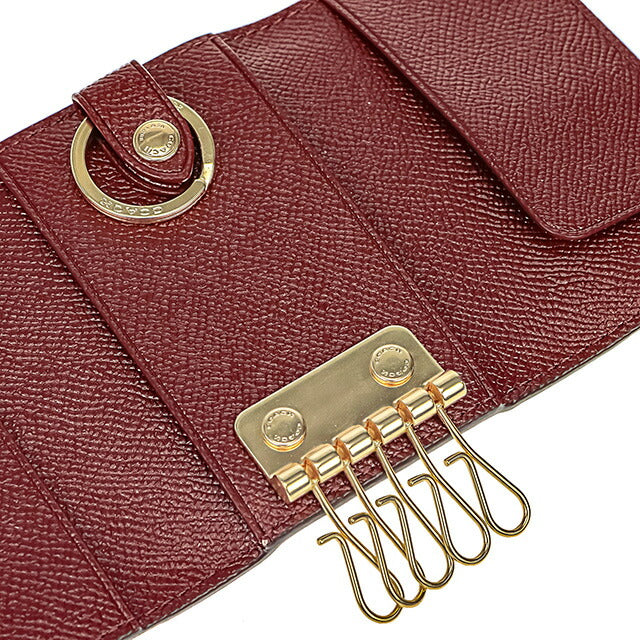 コーチ キーケース レディース ブランド COACH レザー 76741 IMTAU 1 ピンクベージュ/ボルドー 76741-IMTAU-1