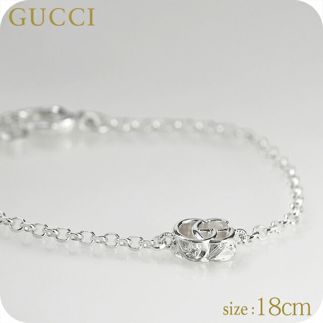 グッチ ブレスレット レディース ブランド GUCCI ダブルG 18 ロゴ 770756 J8400 8106 シルバー アクセサリー 770756-J8400-8106-18