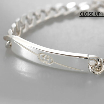 グッチ ブレスレット メンズ ブランド GUCCI ダイアゴナル インターロッキング チェーン 774054-J8400-8106-17 シルバー アクセサリー 774054-J8400-8106-17