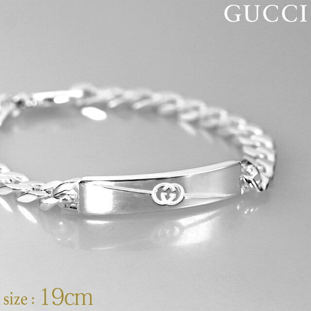 グッチ ブレスレット メンズ レディース ブランド インターロッキングG スターリングシルバー 774054 J8400 8106 19cm 774054-J8400-8106-19