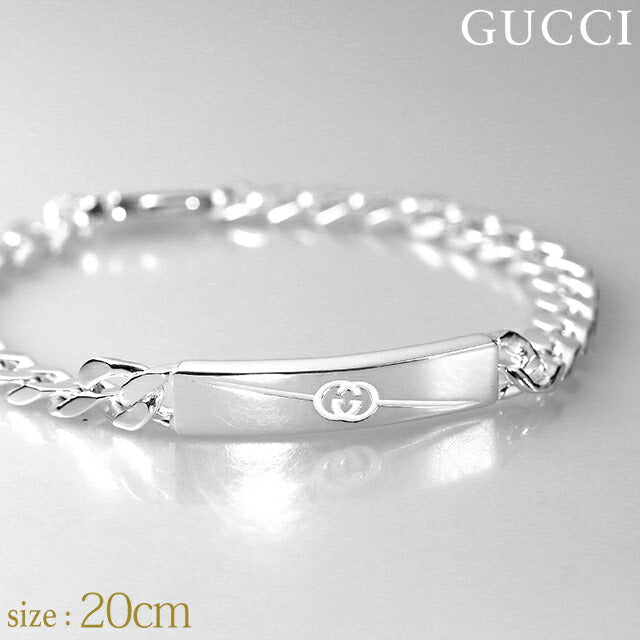 グッチ ブレスレット メンズ レディース ブランド インターロッキングG スターリングシルバー 774054 J8400 8106 20cm 774054-J8400-8106-20