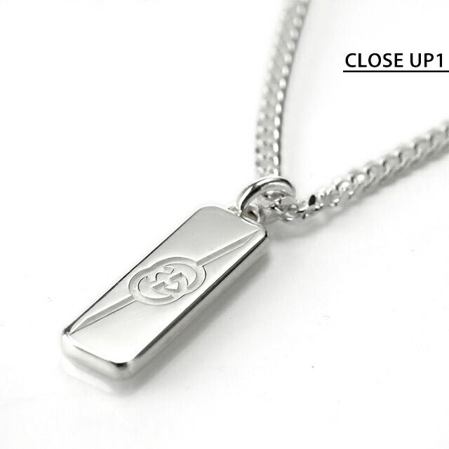 グッチ ネックレス メンズ レディース ブランド GUCCI ダイアゴナル インターロッキング プレート ロゴ 774055 J8400 8106 シルバー 774055-J8400-8106