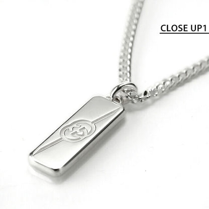 グッチ ネックレス メンズ レディース ブランド GUCCI ダイアゴナル インターロッキング プレート ロゴ 774055 J8400 8106 シルバー 774055-J8400-8106