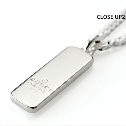 グッチ ネックレス メンズ レディース ブランド GUCCI ダイアゴナル インターロッキング プレート ロゴ 774055 J8400 8106 シルバー 774055-J8400-8106