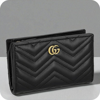 グッチ 二つ折り財布 レディース ブランド GUCCI レザー 781583-DTDHT 1000 ブラック ウォレット 高級 おしゃれ プレゼント 実用的