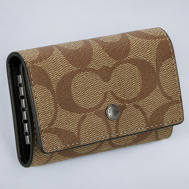 コーチ キーケース メンズ レディース ブランド COACH シグネチャー 78675 QBTN2 1 ブラウン/ブラック 78675-QBTN2-1