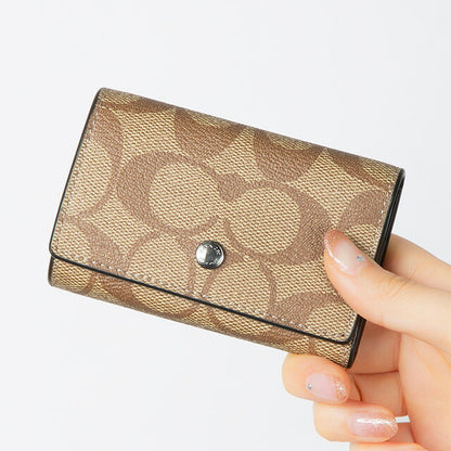 コーチ キーケース メンズ レディース ブランド COACH シグネチャー 78675 QBTN2 1 ブラウン/ブラック 78675-QBTN2-1